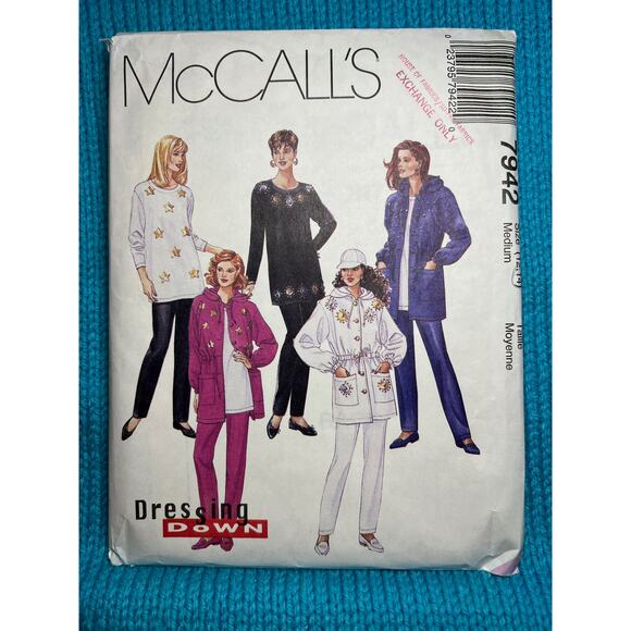 McCalls 7942 Sewing pattern jacket tunic pull on pants size 12 14 - Picture 1 of 6